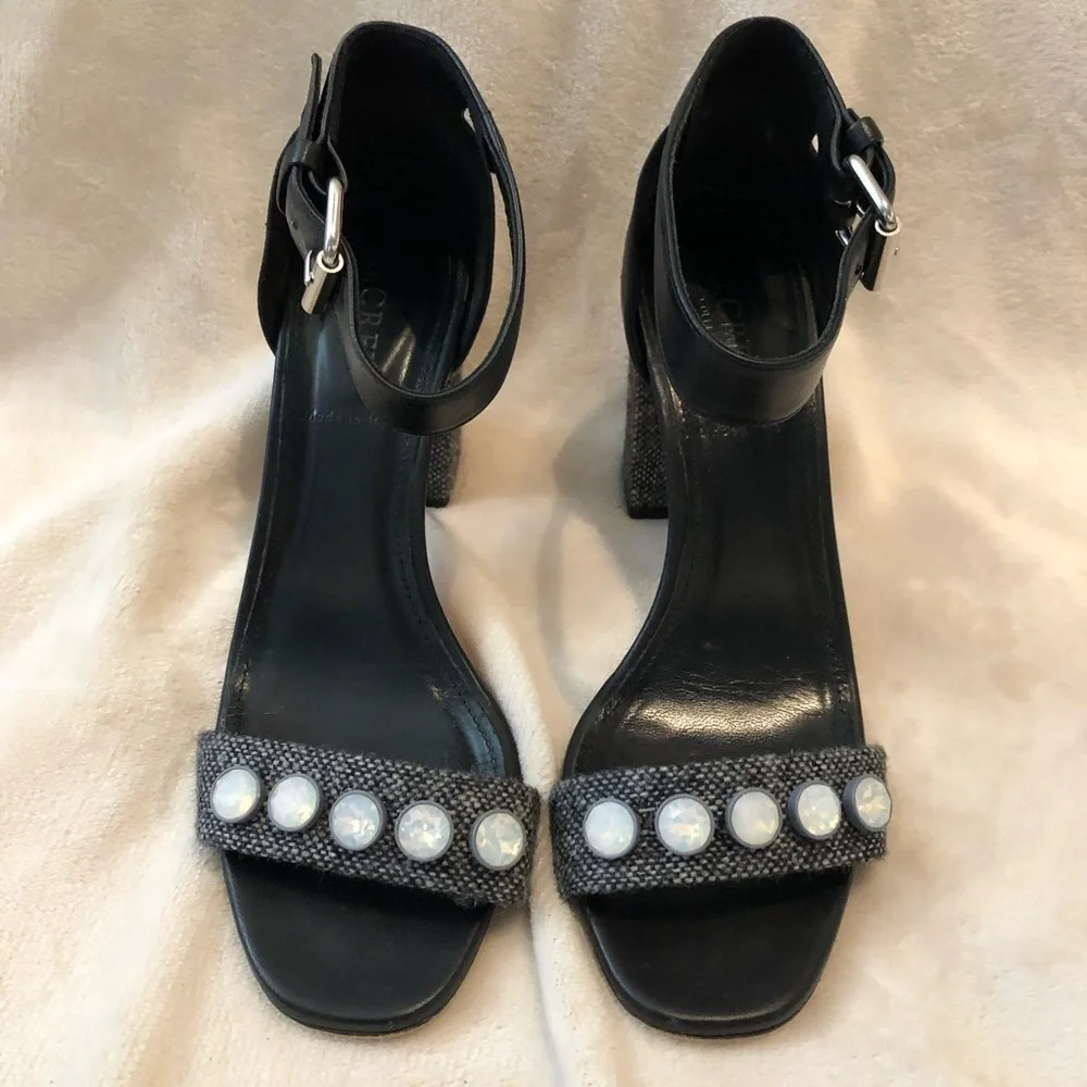 J. Crew Collection Jeweled Tweed Block Heels